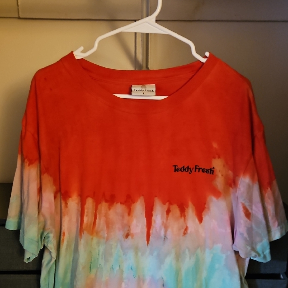 Teddy Fresh Dip-Dye Tee - Red and Aqua